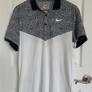 Nike Black and White Polo Shirt